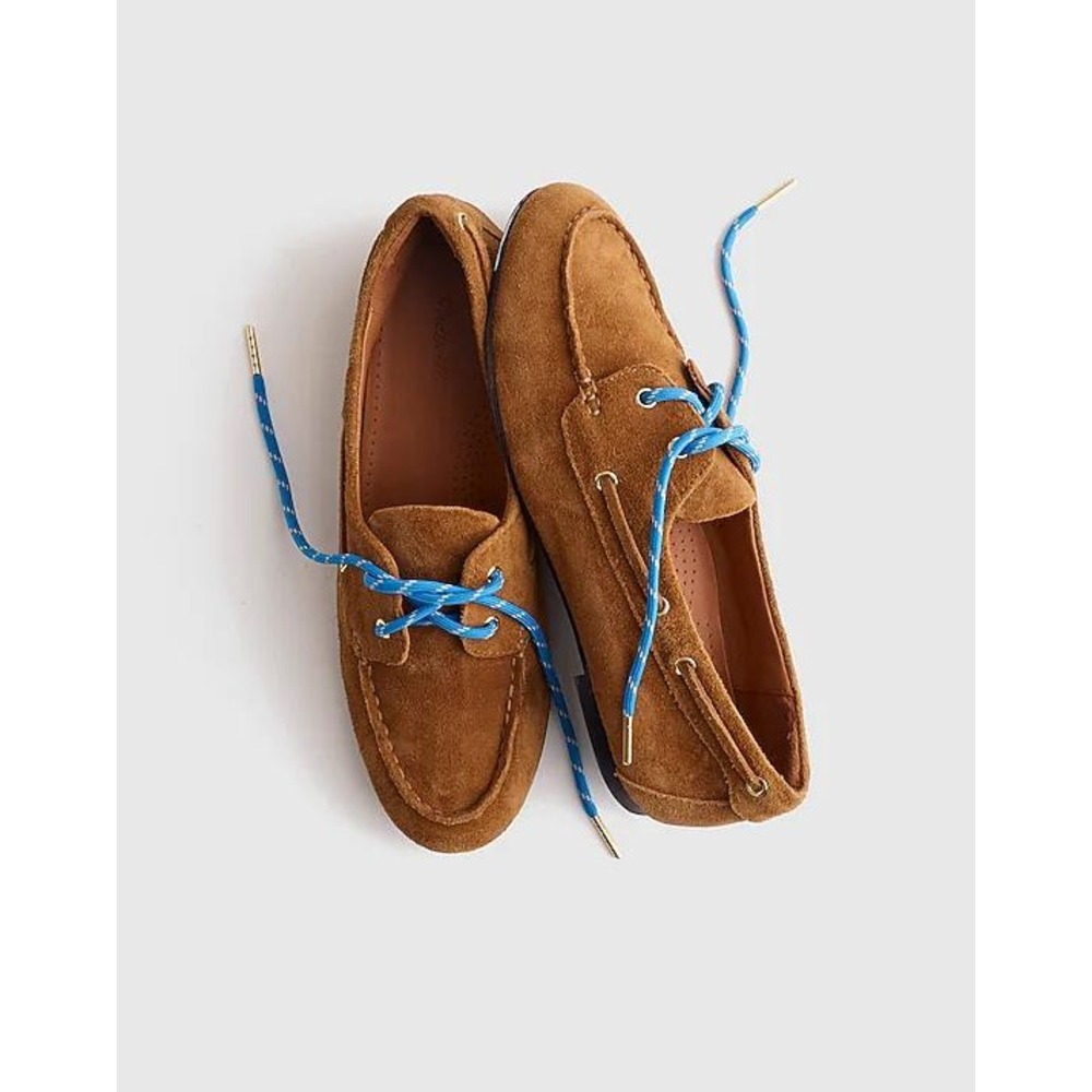 Madewell The Suede Jamie Boat Shoe in Dried Acorn Size 7